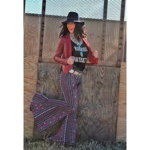 Aztec Print Boho Bell Bottoms